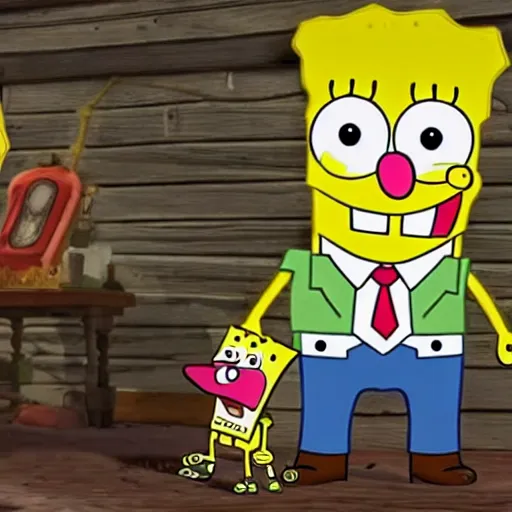 Prompt: Spongebob as a cowboy in Red Dead Redemption 2