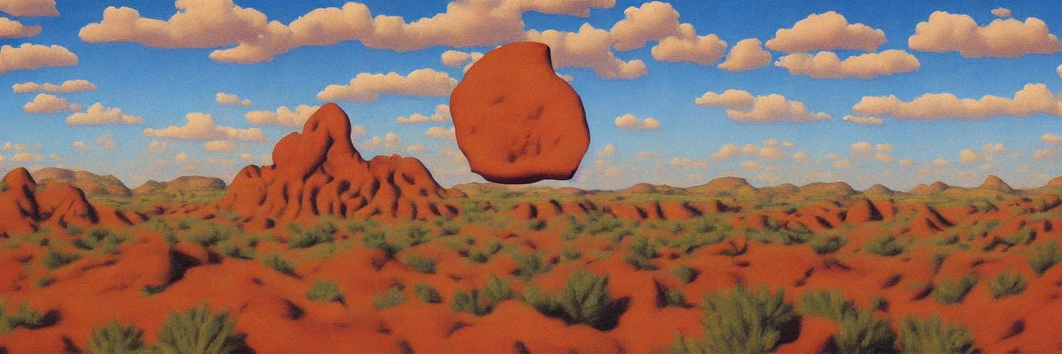 Image similar to arizona painted desert painting magritte