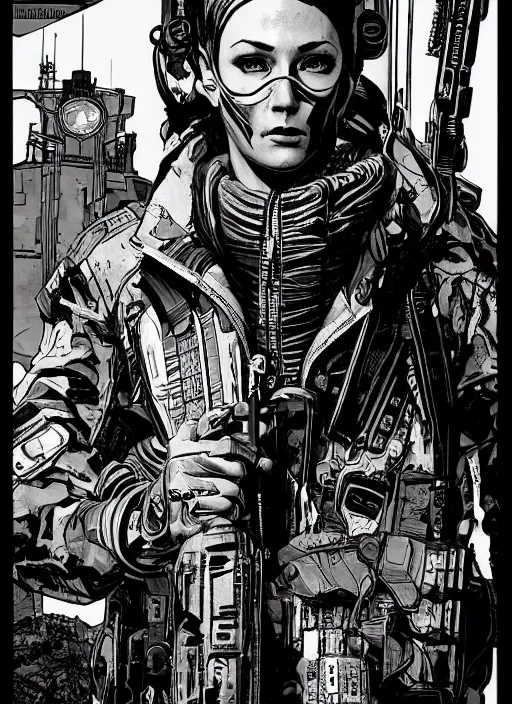 Image similar to cyberpunk blackops spy. athletic gear. portrait by ashley wood and alphonse mucha and laurie greasley and josan gonzalez and james gurney. spliner cell, apex legends, rb 6 s, hl 2, d & d, cyberpunk 2 0 7 7. realistic face. dystopian setting.