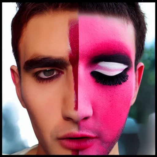 Prompt: Cherry man, makeup