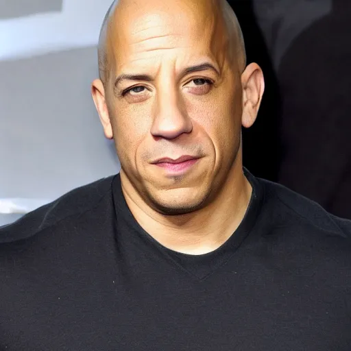 Image similar to Vin Diesel raising an eyebrow