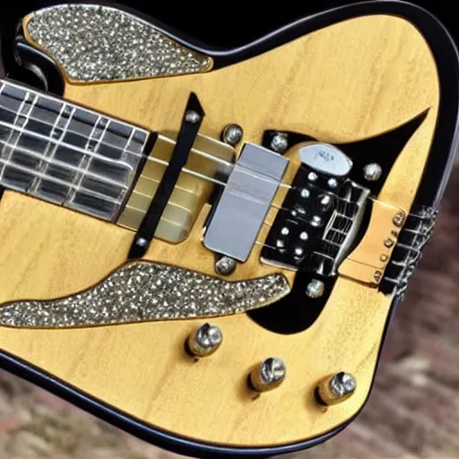 Prompt: an electric guitar made entirely out of diamonds