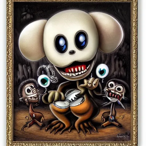 Image similar to horror by Greg Craola Simkins , masterpiece