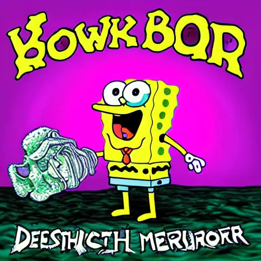 Image similar to spongebob death metal album cover