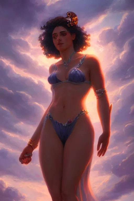 Image similar to goddess of the summer, twilight, highly detailed, digital painting, artstation, concept art, smooth, sharp focus, illustration, unreal engine 5, 8 k, art by artgerm and greg rutkowski and edgar maxence