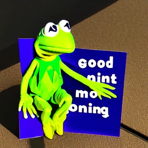 photorealistic deep space synthwave kermit holding | Stable Diffusion ...