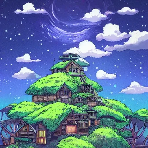Prompt: studio ghibli heaven scenery art, inspired by the deepest most subconscious dreams possible