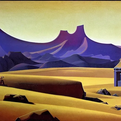 Prompt: an illustration of a white castle in a desertic landscape surrounded by mountain, stylised storm, by nicholas roerich, by frank frazetta by georgia o keeffe by frederick william elwell, by hans emmenegger, by eyvind earle highly detailed, realistic, outline, line work, fantasy, oriental, stylised flat colors, animation