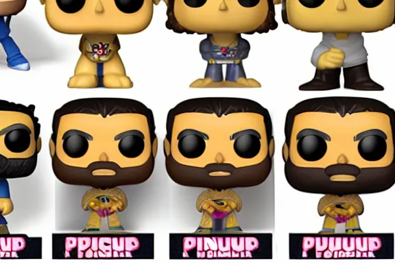 Prompt: multiple angles of homer as a funko pop