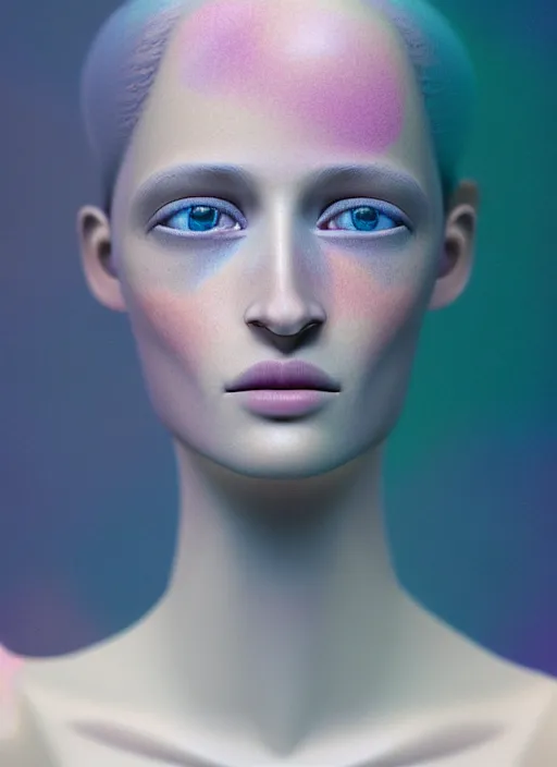 Prompt: Kodak Portra 400, 8K, soft light, volumetric lighting, highly detailed, fine art portrait photography in style of Paolo Roversi , britt marling face 3/4 morphing with soft pastel colors tropical fishes, metamorphosis complex 3d render , 150 mm lens, soft blur background, bust with intricate details, elegant, hyper realistic, ultra detailed, octane render, etheric, outworldly colours, emotionally evoking, head in focus, fantasy, ornamental, intricate, elegant, 8K, soft light, volumetric underwater lighting, highly detailed, Refined, Highly Detailed, soft lighting colors scheme, fine art photography, Hyper realistic, photo realistic