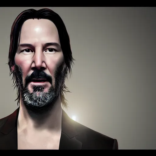 Prompt: keanu reeves if he was a character on a GTA loading screen, au naturel, hyper detailed, digital art, trending in artstation, cinematic lighting, studio quality, smooth render, unreal engine 5 rendered, octane rendered, art style by klimt and nixeu and ian sprigger and wlop and krenz cushart