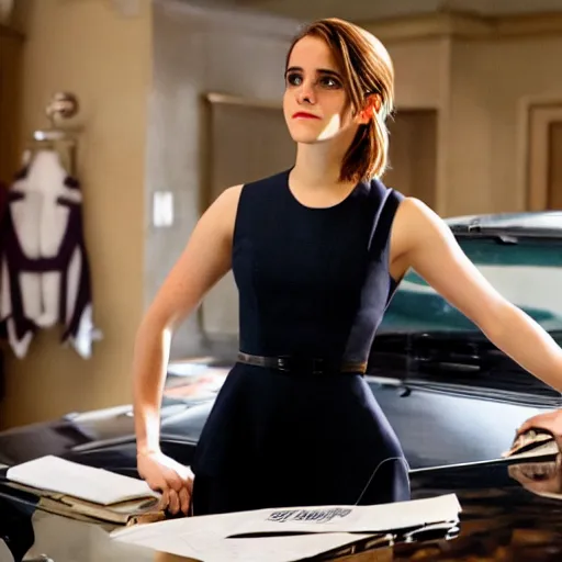 Image similar to Emma Watson starring as Naomi Lapaglia in Wolf of Wall Street