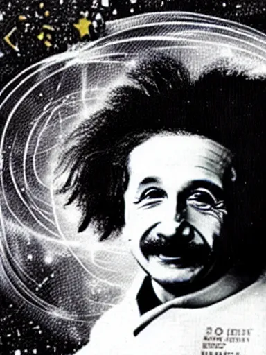 Prompt: einstein in space