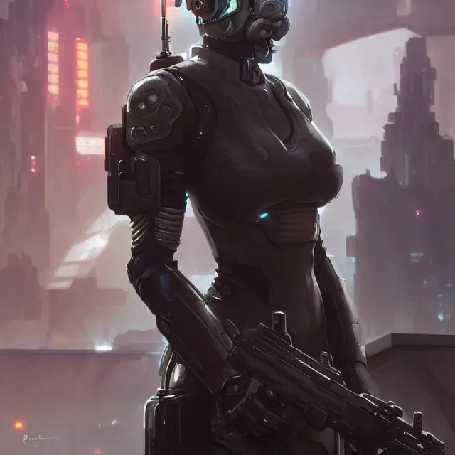 Prompt: portrait of female cyberpunk soldier wearing white armor, cyberpunk setting, subsurface scattering, artistic, art by artgerm, greg rutkowski and alphonse mucha, artstation, octane render,