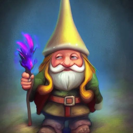 Prompt: gnome, fantasy digital art