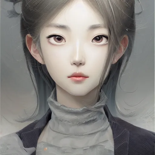 Image similar to dynamic composition, motion, ultra-detailed, incredibly detailed, a lot of details, amazing fine details and brush strokes, colorful and grayish palette, smooth, HD semirealistic anime CG concept art digital painting, watercolor oil painting of a young office lady, by a Chinese artist at ArtStation, by Huang Guangjian, Fenghua Zhong, Ruan Jia, Xin Jin and Wei Chang. Realistic artwork of a Chinese videogame, gradients, gentle an harmonic grayish colors.