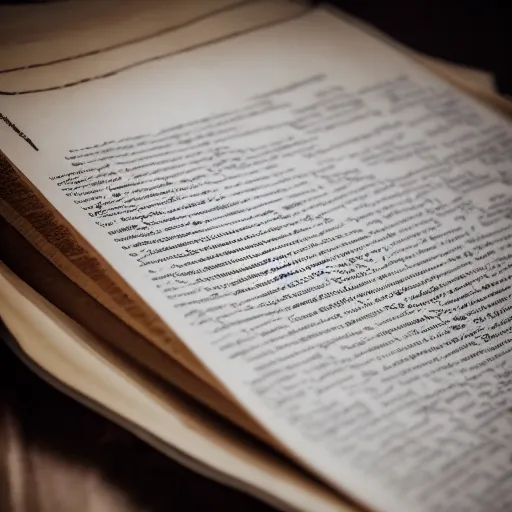 Prompt: photo of parchment with mad ramblings written on them, dramatic lighting, ominous atmosphere, 4k, Sigma 85mm f/1.4