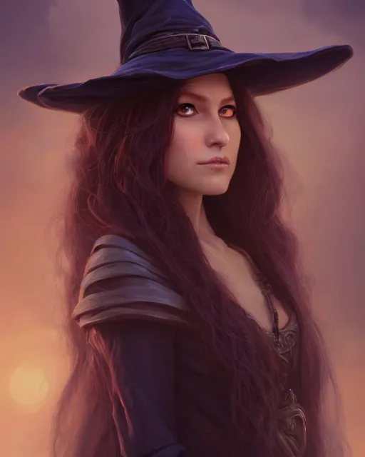 Prompt: highly detailed vfx - portrait of a witch, wonderful eyes, long hair, deep focus, d & d, fantasy, refined, elegant, high detail, digital painting, artstation, concept art, matte, clear focus, illustration, hearthstone, art by artgerm and greg rutkowski, fuji choco, victoria gavrilenko and hoang power lines