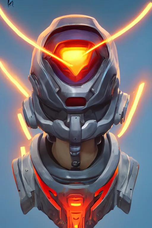 Image similar to epic mask helmet robot ninja portrait stylized as fornite style game design fanart by concept artist gervasio canda, behance hd by jesper ejsing, by rhads, makoto shinkai and lois van baarle, ilya kuvshinov, rossdraws global illumination radiating a glowing aura global illumination ray tracing hdr render in unreal engine 5