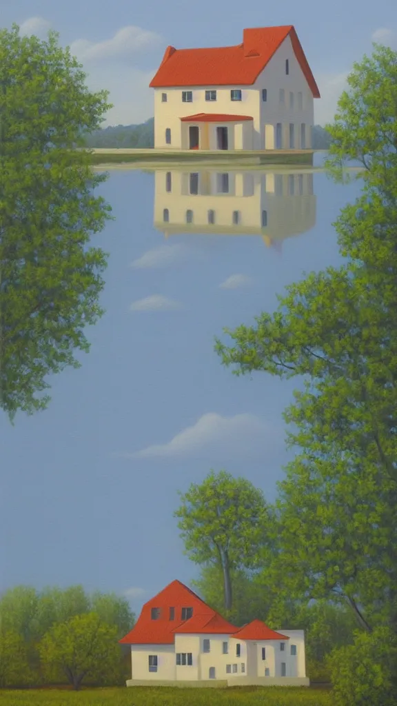 Prompt: a beautiful painting of a building in a serene landscape by rafal olbinski, trending on artstation