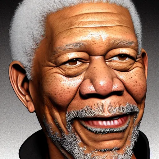 Prompt: 3 d render of morgan freeman