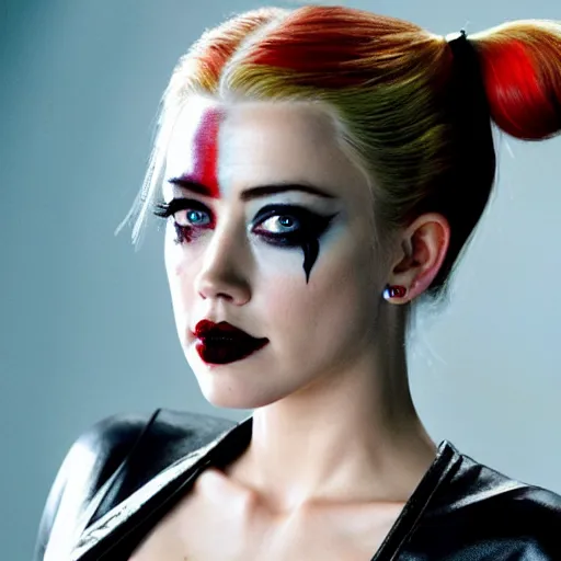 Prompt: amber heard as harley quinn.