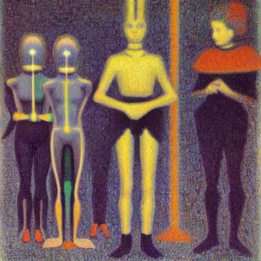 Image similar to cyborgs by georges seurat