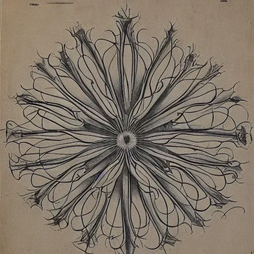 Image similar to bizarre bestiary of repressed unconscious emotional monsters and creatures, illustrated by Ernst Haeckel and Robert Fludd