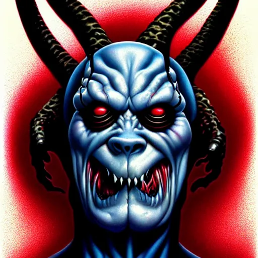 Image similar to portrait of a monster in the style jason edmiston
