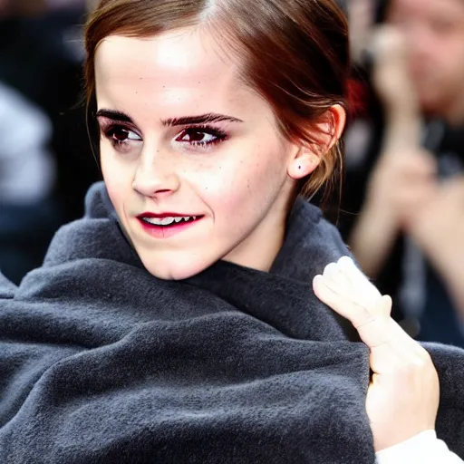 Image similar to emma watson cold grasping for her blanket