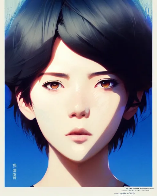 Image similar to a girl with short hair blowing in the wind | | fine detail!! anime!! realistic shaded lighting!! poster by ilya kuvshinov katsuhiro otomo ghost - in - the - shell, magali villeneuve, artgerm, jeremy lipkin and michael garmash and rob rey