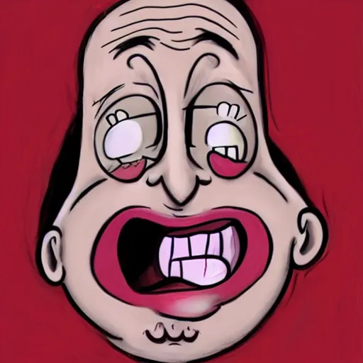 Prompt: screaming face of woman, art by bill plympton