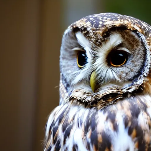 Prompt: an owl taking a selfie