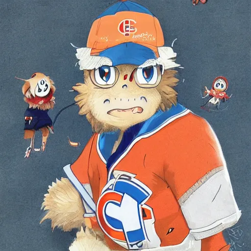 Image similar to anime Portrait of Youppi the Habs Montreal Canadiens Mascot as a very cute powerful and friendly pokemon, highly detailed anime, high evolution, 1990s, legendary, smooth, sharp focus, dynamic lighting, intricate, trending on ArtStation, illustration pokemon, art by WLOP