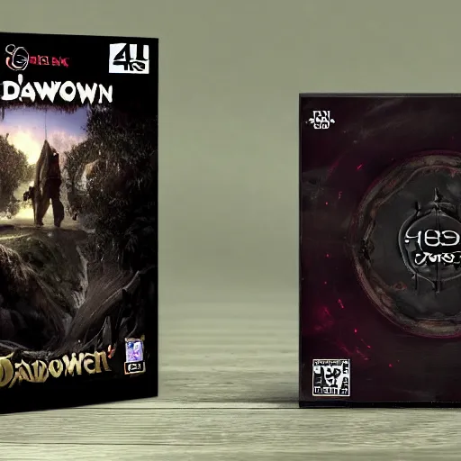 Image similar to game disc named hadowr, detailed text, 4 k