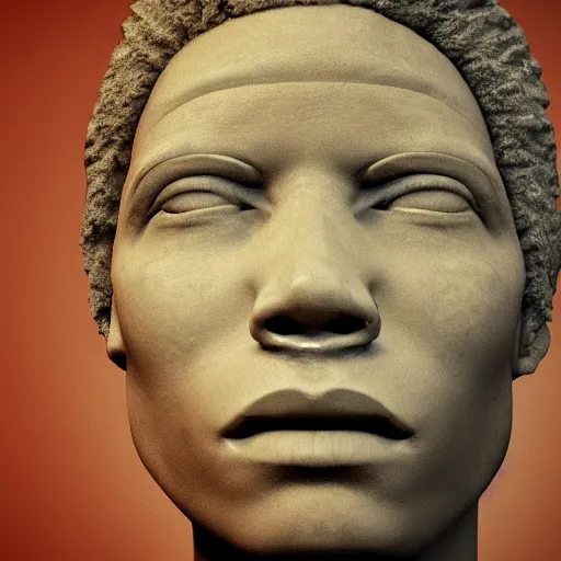 Image similar to marble statue of Jean-Michel Basquiat thinking 3d octane render