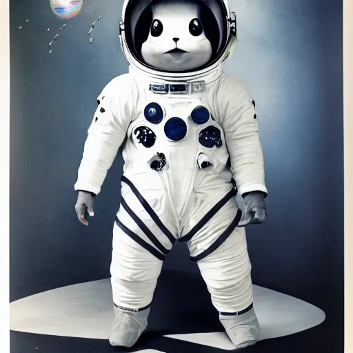 Prompt: Astronaut Pikachu, portrait, 1967 photo