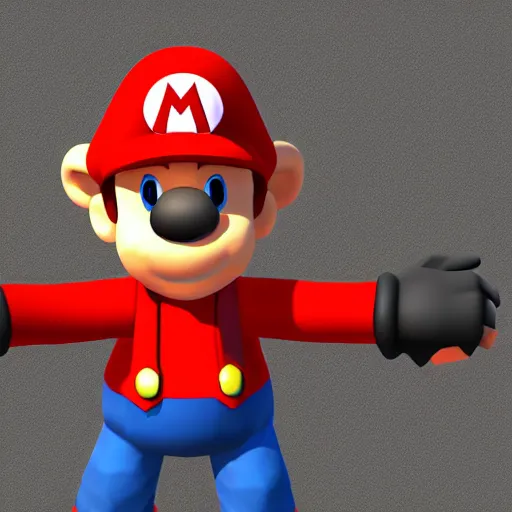 Prompt: low poly mario