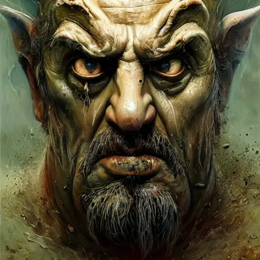 Image similar to closeup portrait shot of al pacino as nurgle, the lord of pestilence, the plaguefather, great corrupter, decay, highly detailed, digital painting, artstation, concept art, soft focus, depth of field, artgerm, tomasz alen kopera, peter mohrbacher, donato giancola, wlop, boris vallejo