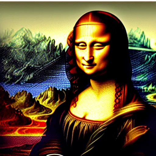 Image similar to mona lisa, mspaint, badly drawn