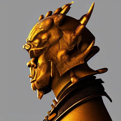 Prompt: a profile picture of powerful japanese samurai monster, detailed face, face symmetry, fanart artstation global illumination rtx hdr fanart arstation 3 d, character concept portrait by moebius and laurie greasley, unreal engine 5 render, profile picture, 8 k, cinematic color grading