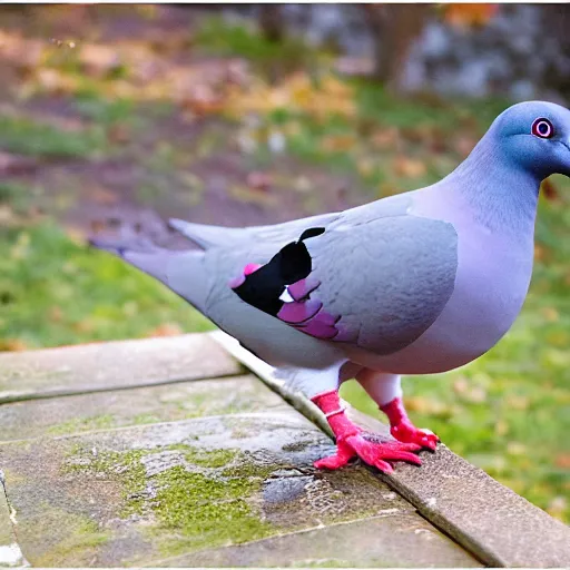 Prompt: a mix of a pigeon and a dog, photography