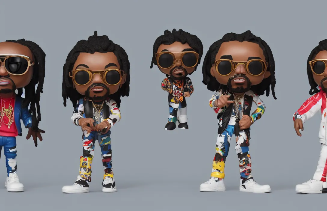 funko pop of rap group migos members quavo, offset and, Stable Diffusion