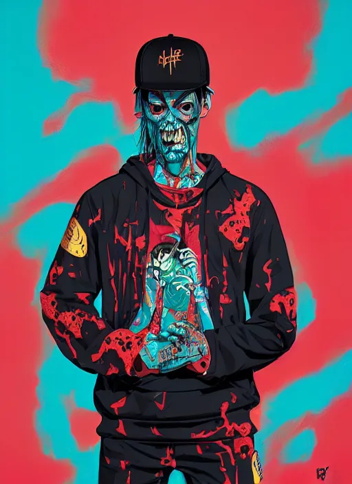 Image similar to zombie full body hiphop streetwear drip, tristan eaton, victo ngai, artgerm, rhads, ross draws