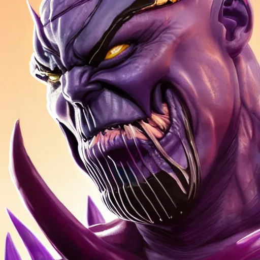 Image similar to Thanos as Venom, 4k, artstation, cgsociety, award-winning, masterpiece, stunning, beautiful