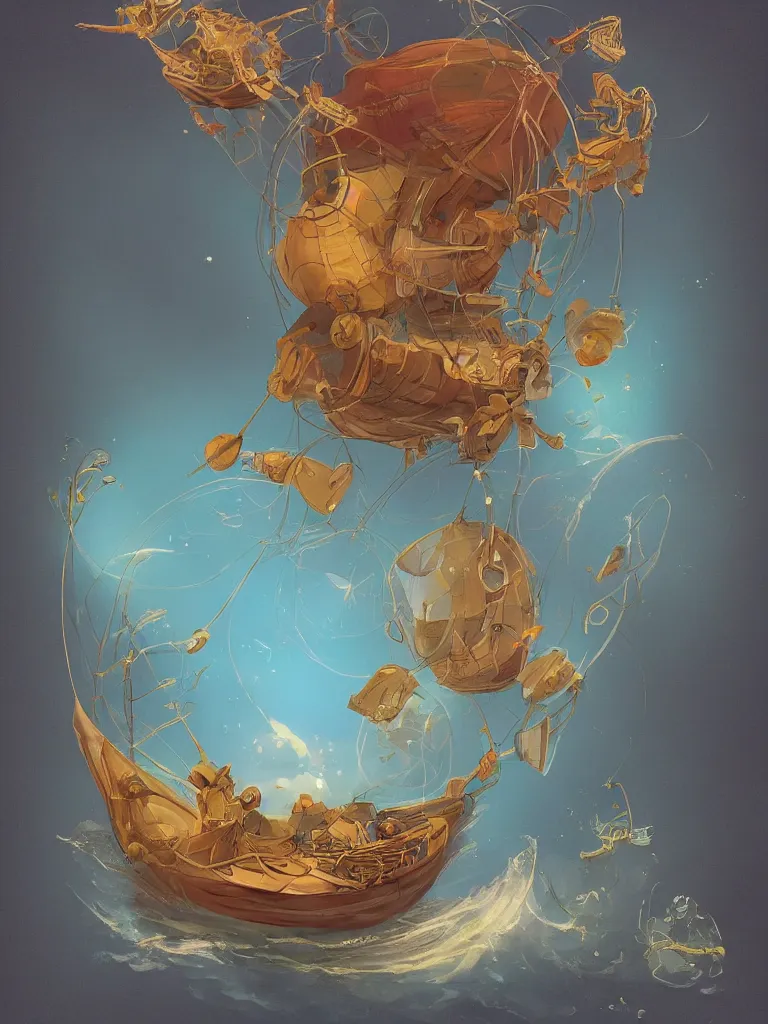 Image similar to floating by disney concept artists, blunt borders, golden ratio