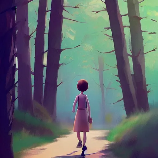 Image similar to goro fujita ilustration emma watson walking in the woods, painting by goro fujita, sharp focus, highly detailed, artstation