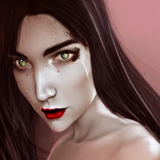 Prompt: close up face ( ( ( ( ( female ) ) ) ) ) portrait vampire