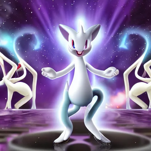 Prompt: Mewtwo giving a concert, EOS 5D, ISO100, f/8, 1/125, 84mm, RAW Dual Pixel, Dolby Vision, HDR, professional