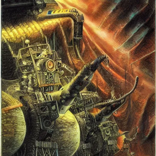 Image similar to mystery science theatre 3 0 0 0, highly detailed, cinematic, alan lee, illustration, comic art